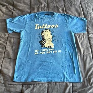 Tattoos Blue Graphic T-Shirt size large new without tags